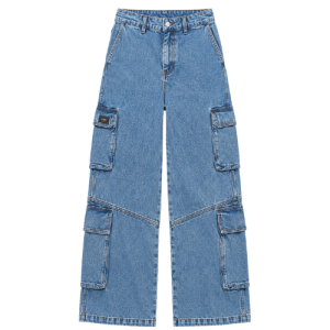 Jean Baggy Cargo La Ola - Azul